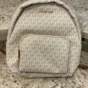 Michael Kors Collection Cream Monogram Backpack NEW Cream